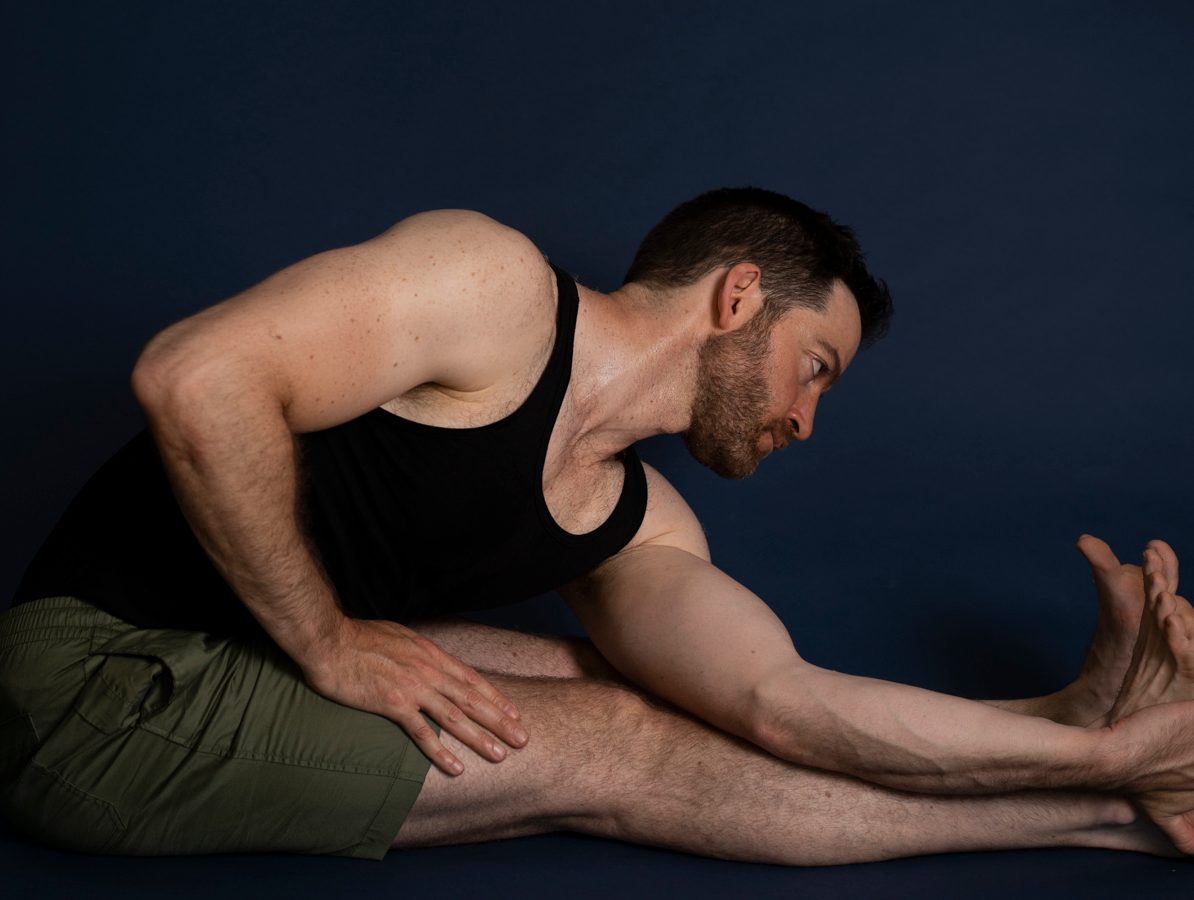 getting into a parivritta paschimottanasana